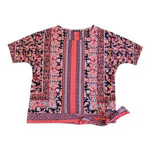 Roz & Ali Knit Side Knot Blouse size 2X